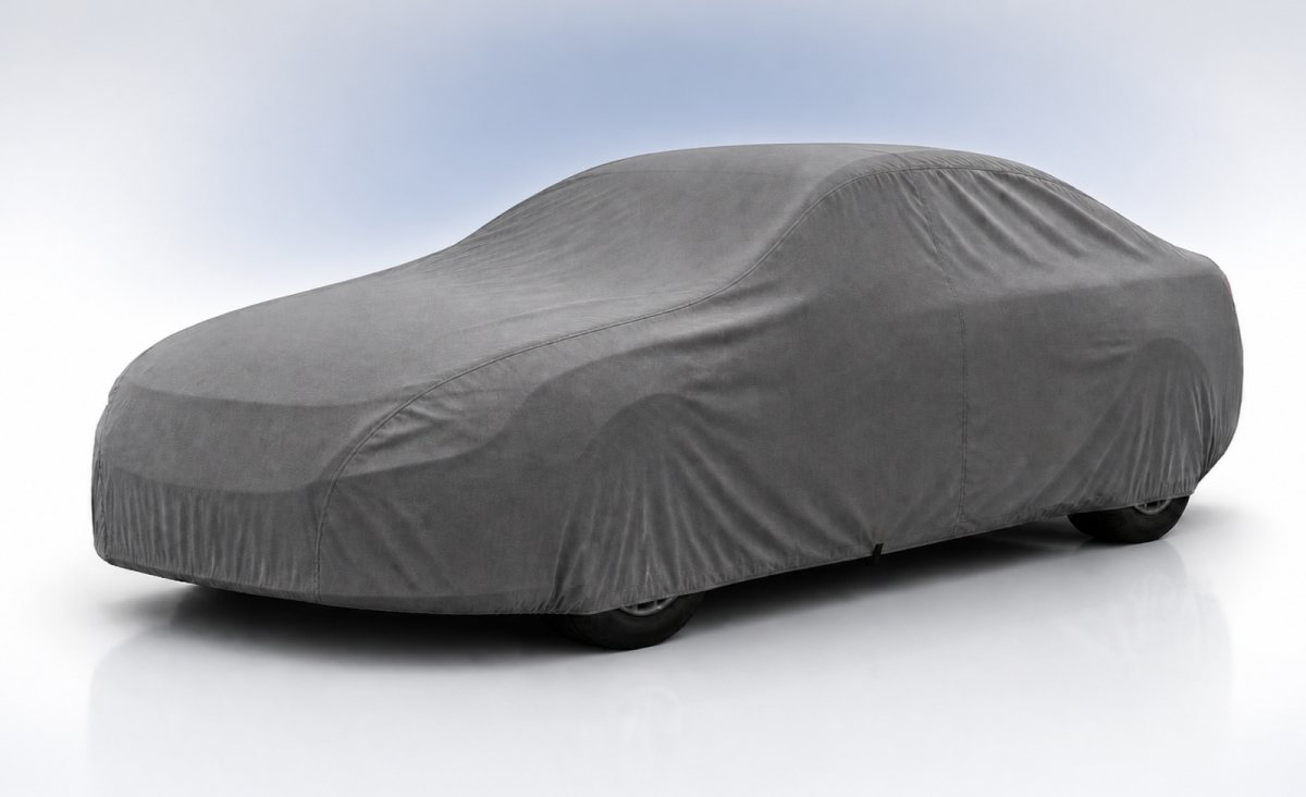 Standard car cover to protect cars from harmful external elements.